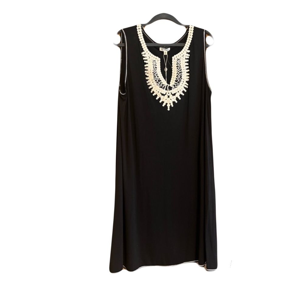 Max Studio Black embellished midi dress